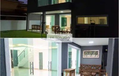 Casa em condomínio de luxo com 4 quartos e 4 suítes na barra do jacuípe em camaçari-ba - 300m² - 4 vagas de garagem