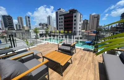 Flat com 1 dormitório à venda, 28 m² por r$ 410.000,00 - manaíra - joão pessoa/pb