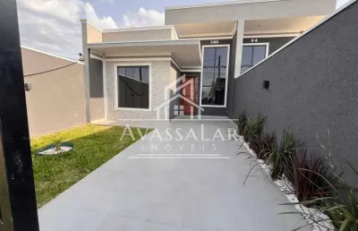 Casa com 03 quartos, eucaliptos, fazenda rio grande - pr com excelente acabamento.