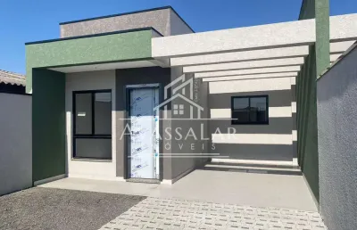 Casa com 3 dormitorios com suite sendo 2 vagas de garagem em são josé dos pinhais