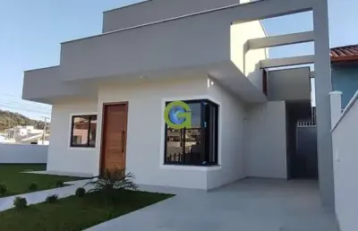 Casa a venda no loteamento jardins no bairro bela vista, em palhoça, com 82 m² d