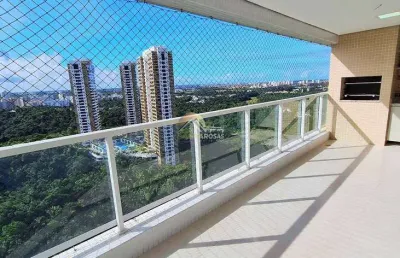 Alugo apartamento com 130m² no greenville patamares: 3 quartos (suíte), varanda gourmet e lazer com