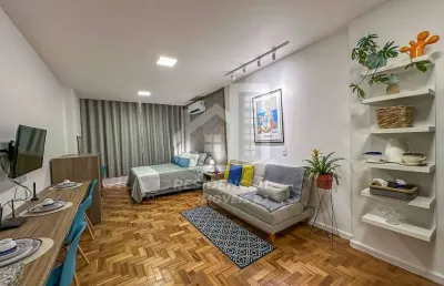 Apartamento studio venda 32m² reformado decorado e mobiliado centro rj