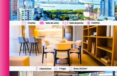 Apartamento padrão com cozinha mobiliada e localização privilegiada