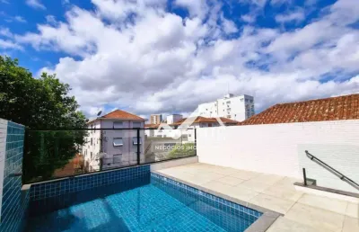 Sobreposta alta com 4 suítes piscina e área gourmet à venda, 290 m² por r$ 1.920.000 - boqueirão - santos/sp