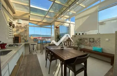 Cobertura com 3 dormitórios ,porteira fechada  à venda, 226 m² por r$ 1.800.000 - ponta da praia - santos/sp