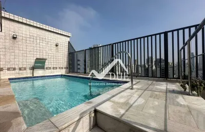 Cobertura duplex alto padrão  com 3 dormitórios à venda, 257 m² por r$ 2.800.000 - ponta da praia - santos/sp