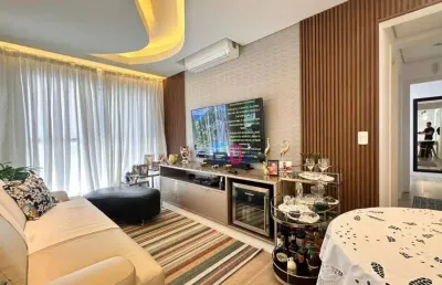 Apartamento a poucos passos da orla na aparecida em santos, lazer completo, frente, 2 suites, 1 vaga todo planejado.