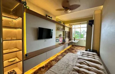 Apartamento porteira fechada frente praia com 1 dormitório à venda, 67 m² por r$ 710.000 - gonzaga - santos/são paulo