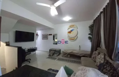 Village triplex com 2 suítes e 2 vagas à venda, 105 m² por r$ 484.000 - macuco - santos/sp