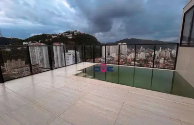Cobertura com 3 dormitórios à venda, 160 m² por r$ 2.800.000 - josé menino - santos/sp