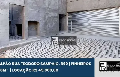 Galpão para alugar, 340 m² por r$ 48.000/mês - pinheiros - são paulo/sp