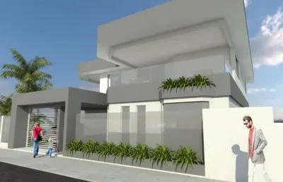 Vendo um terreno de 400m² plano com a construção de uma casa inacabada. o projeto é lindo, mas pode ser modificado. a localização é ótima!
