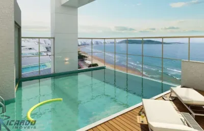 Apartamento 4 quartos suítes à venda de frente para o mar da praia do morro, guarapari-es - lazer completo, auto padrão.