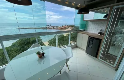 Apartamento 3 quartos, sendo 2 suítes à venda de frente para mar praia das castanheiras, centro, guarapari - es.