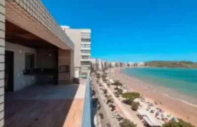 Cobertura 3 quartos à venda de frente para o mar da praia do morro, espaço gourmet, churraqueira, acabamento premium, guarapari es.
