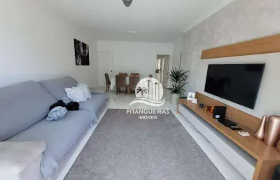 Pitangueiras - uma quadra praia com vistinha para o mar, excelente apartamento totalmente reformado, 108 m² úteis, garagem no prédio.