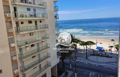 Apartamento aomplo com vista para o mar, 50 metros da praia na pitangueiras
