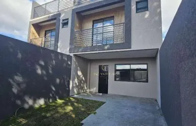 Sobrado tríplex à venda no pinheirinho, 110m² de área interna, frente para a rua, 3 dormitórios (1 suíte com closet)+terraço por r$ 669.000,00