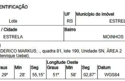 Oportunidade única em estrela - rs | tipo: terreno | negociação: venda online  | situação: imóvel