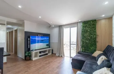 Espetacular apartamento tipo para venda em taboão com 3 quartos, sendo 1 suíte, 72m²