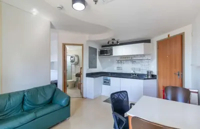 Atraente flat para venda em brooklin paulista com 1 quarto, 34m²