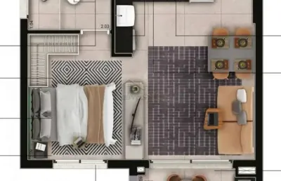 Apartamento com 1 quarto à venda na Rua Laurent Martins, Jardim Esplanada II, São José dos Campos