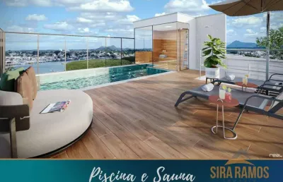 Lançamento frente para o mar 3 quartos (2 suítes) residencial solar da praia - prainha - muquiçaba, guarapari/es