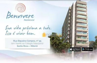 Apartamento com 2 dormitórios à venda, 81 m² - santa rosa - niterói/rj