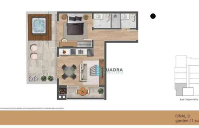 Apartamento garden a preço de custo, com área de lazer, no centro