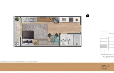 Studio a preço de custo com área de lazer completa no centro