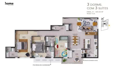 Apartamento com 3 dormitórios à venda, 125 m² por r$ 2.726.930,64 - cacupé - florianópolis/sc
