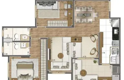 Apartamento à venda no condomínio living elegance, botafogo, campinas - sp