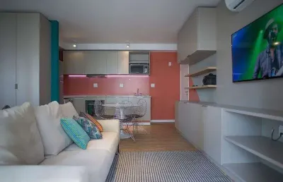 Apartamento mobiliado para venda no condomínio dot home no botafogo em campinas - sp.