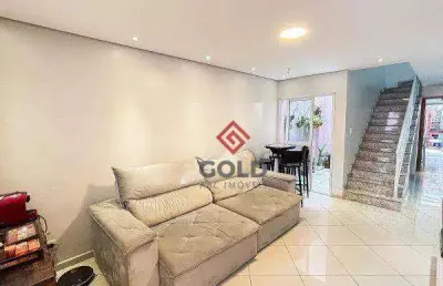 Sobrado com 3 dormitórios à venda, 127 m² por - vila scarpelli - santo andré/sp