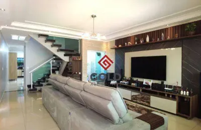 Sobrado com 3 dormitórios para alugar, 193 m² por r$ 6.660,00/mês - parque oratório - santo andré/sp