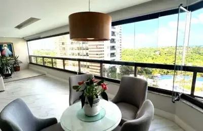 Venda de apartamento de luxo em patamares - 4 suítes, vista mar, 225m² - condomínio greenville lumno