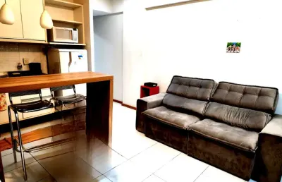 Apartamento de luxo no rio vermelho: 1/4 mobiliado com vista mar, piscina e segurança 24h - r$1800,00