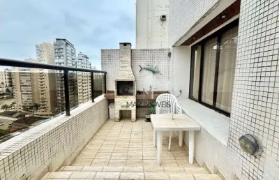 Cobertura com 3 dormitórios à venda, 220 m² por r$ 1.000.000 - astúrias - guarujá/sp