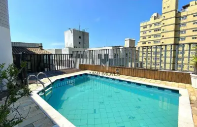 Cobertura com 3 dormitórios para alugar, 280 m² por r$ 8.000/mês - pitangueiras - guarujá/sp