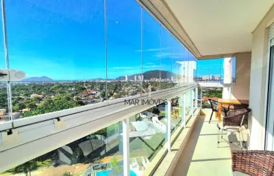 Apartamento em prédio novo com lazer de clube, linda vista panorâmica na região da praia da enseada no guarujá!