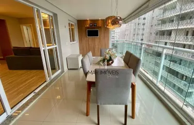 Apartamento à venda em condomínio club na praia das astúrias com varanda gourmet, 3 dormitórios e 2 vagas