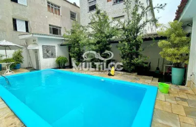 Casa para aluguel, 3 quartos no bairro gonzaga em santos