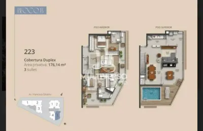 Cobertura à venda, 3 quartos no bairro gonzaga em santos