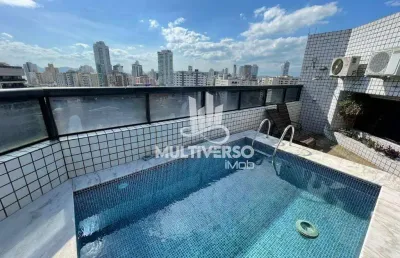 Cobertura duplex com 4 dormitórios e 2 suítes na ponta da praia em santos