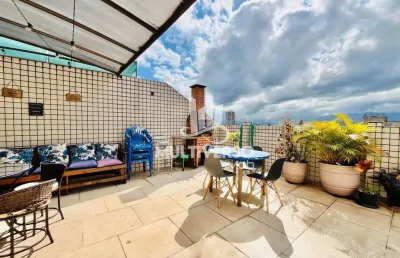 Cobertura 3 dormitórios triplex com churrasqueira e area gourmet no boqueirão em santos