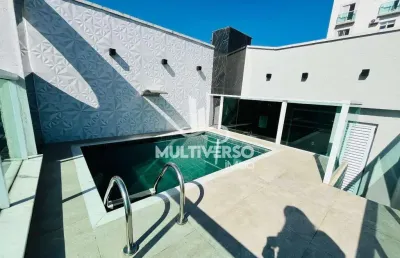 Casa sobreposta alta com 3 suítes piscina e churrasqueira no boqueirão em santos