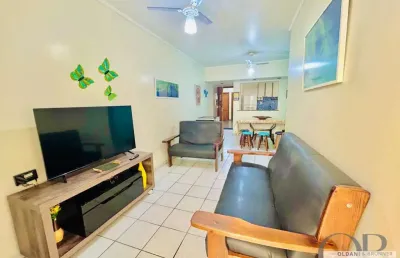 Apartamento com 2 dormitórios mobiliado apenas 100 metros do mar na praia grande