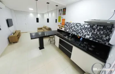 Apartamento mobiliado com 2 dormitórios apenas 350 metros da praia no pereque-açú
