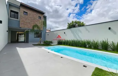 Sobrado com piscina 03 dormitórios e 1 suíte com 141m² - boneca do iguaçu - são josé dos pinhais.
